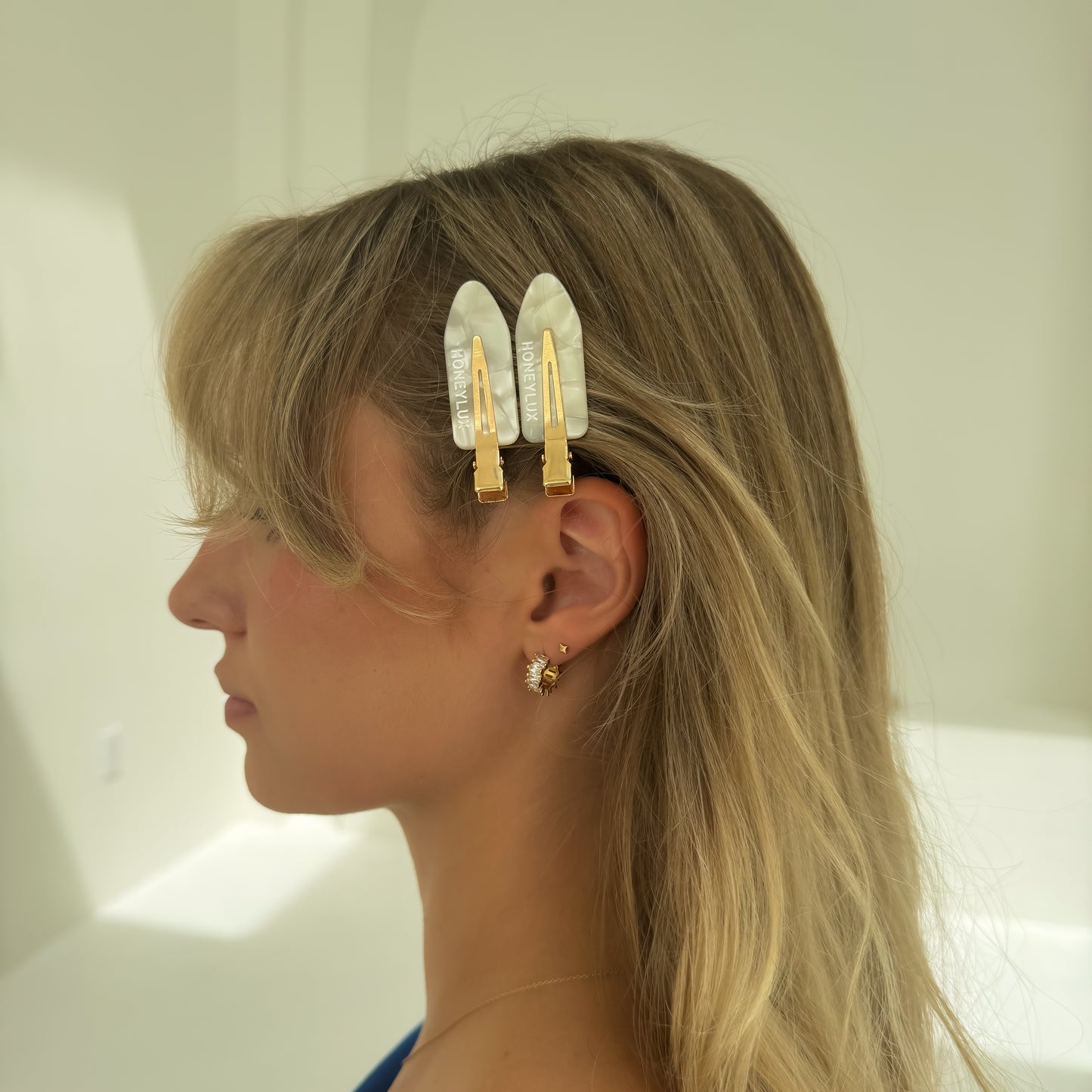 Ecofriendly No-Crease Hair Clips - Pearl