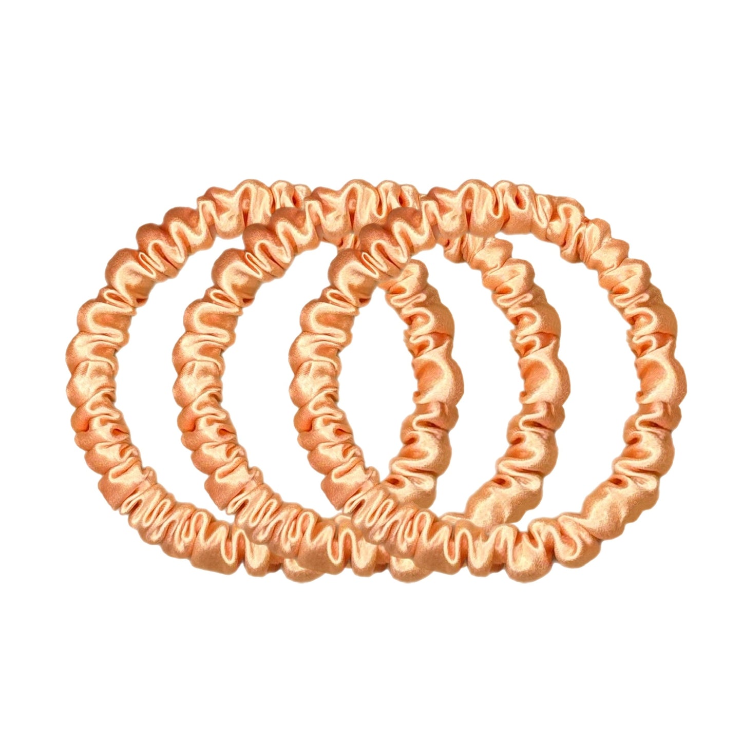Skinny Silk Scrunchies - Peach