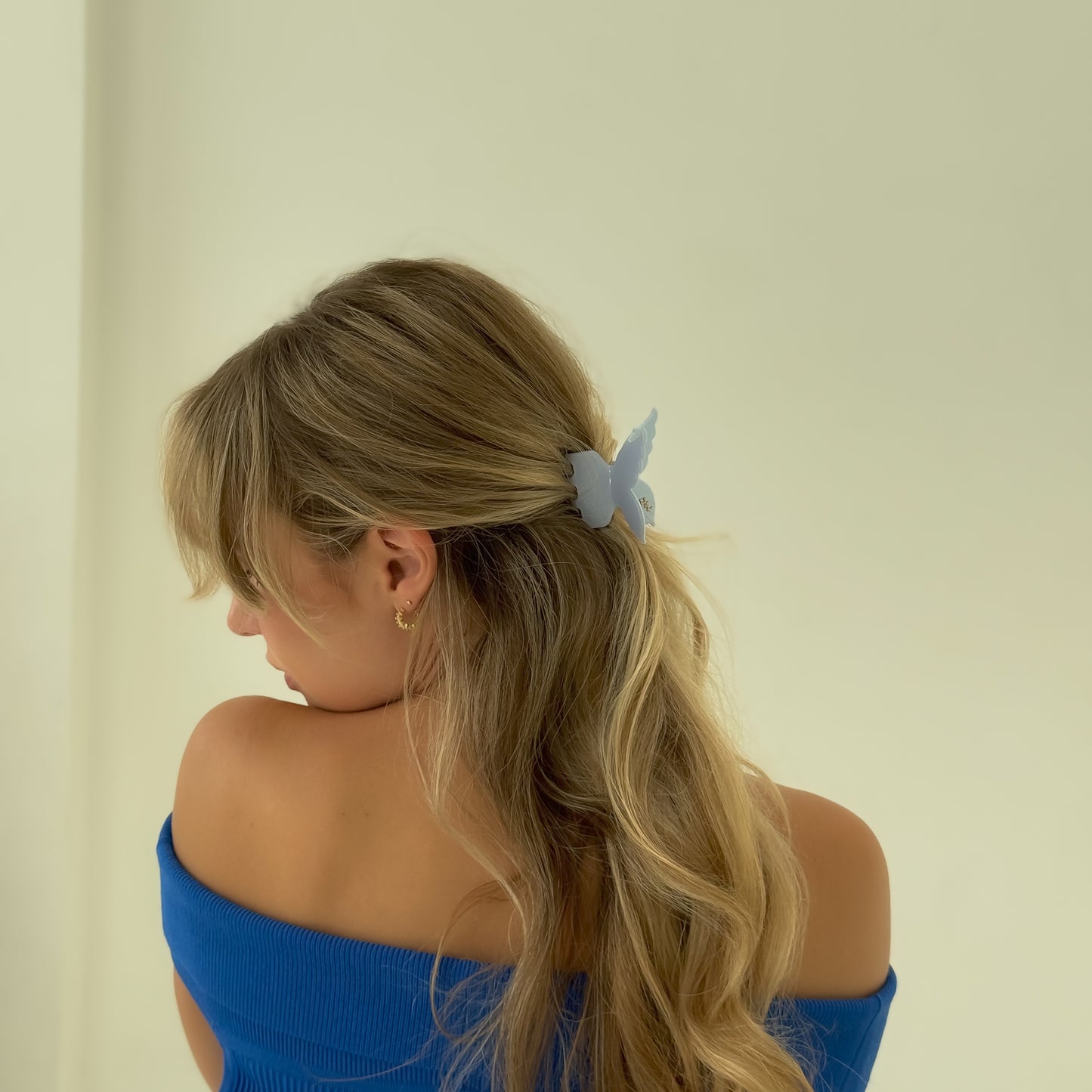 Ecofriendly Acetate Butterfly Claw - Arctic Blue