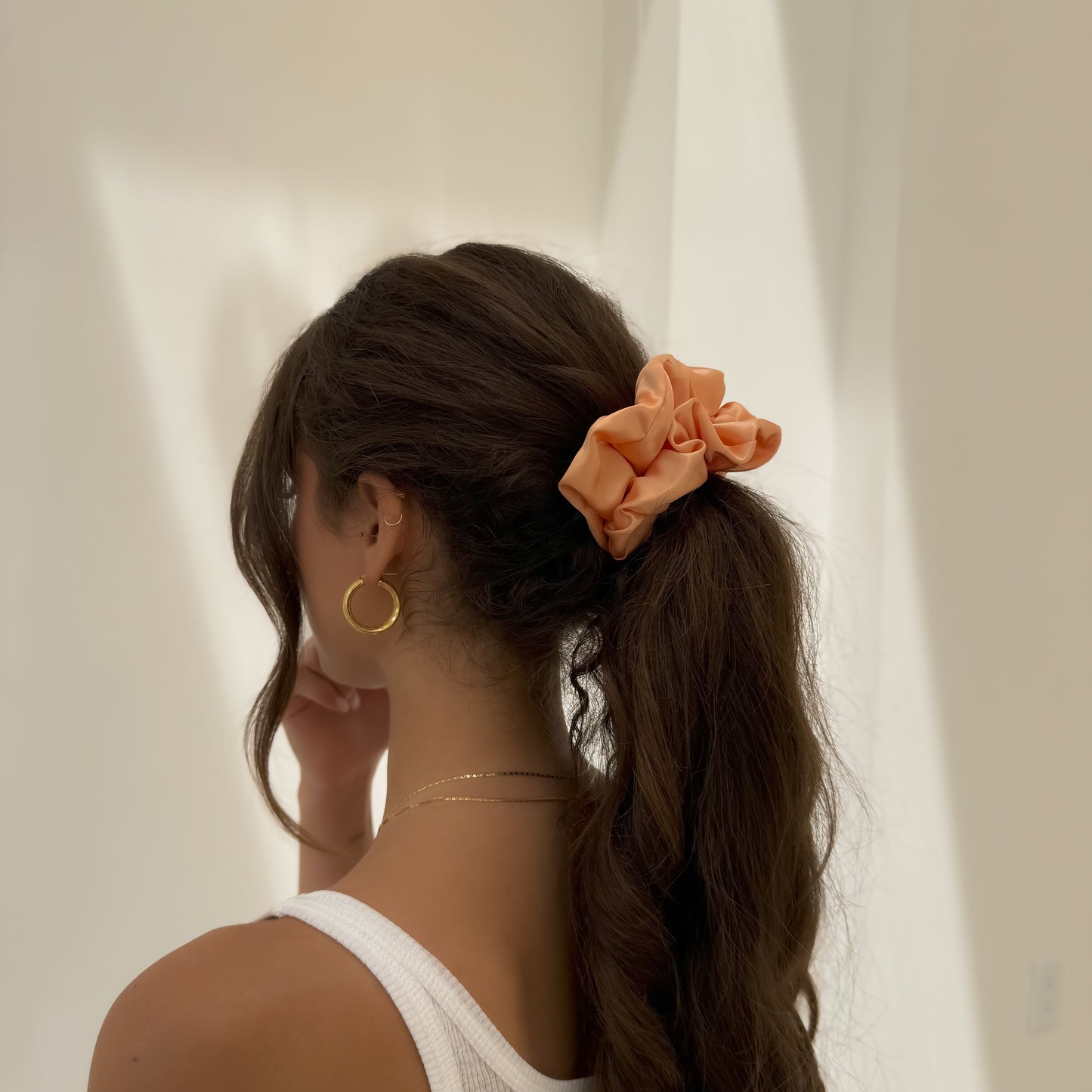 Organic XL Silk Scrunchie - Apricot