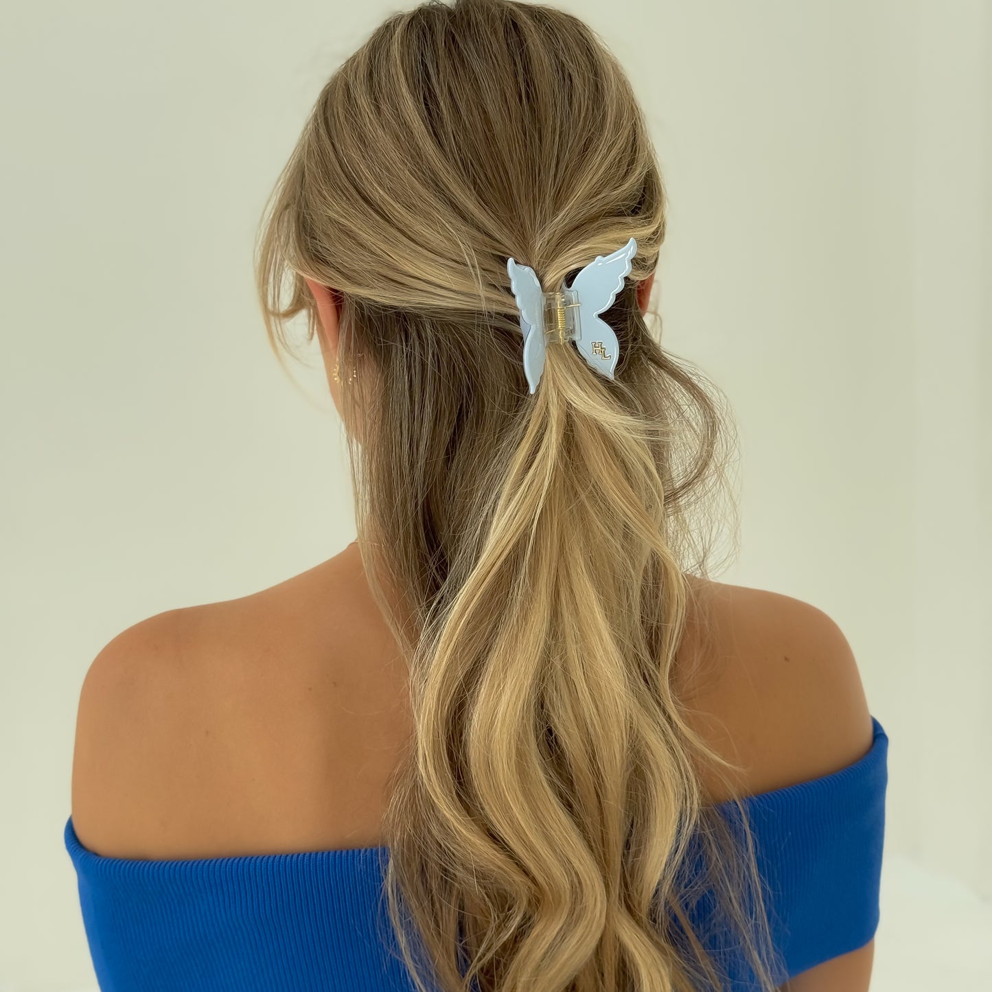 Ecofriendly Acetate Butterfly Claw - Arctic Blue