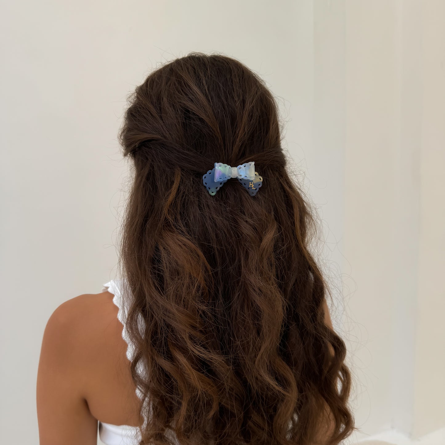 Acetate Bow Barrette - Angel