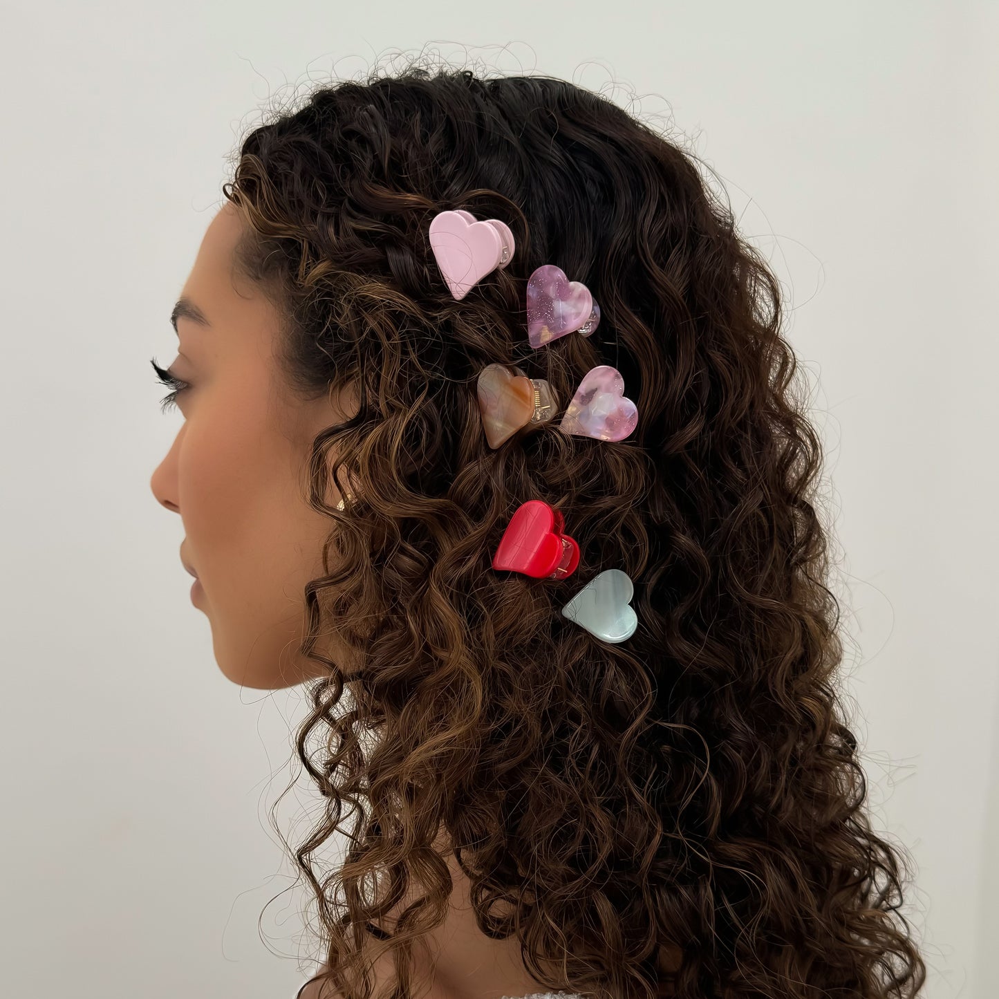 Ecofriendly Acetate 2 Pack Mini Heart Claws - Sand