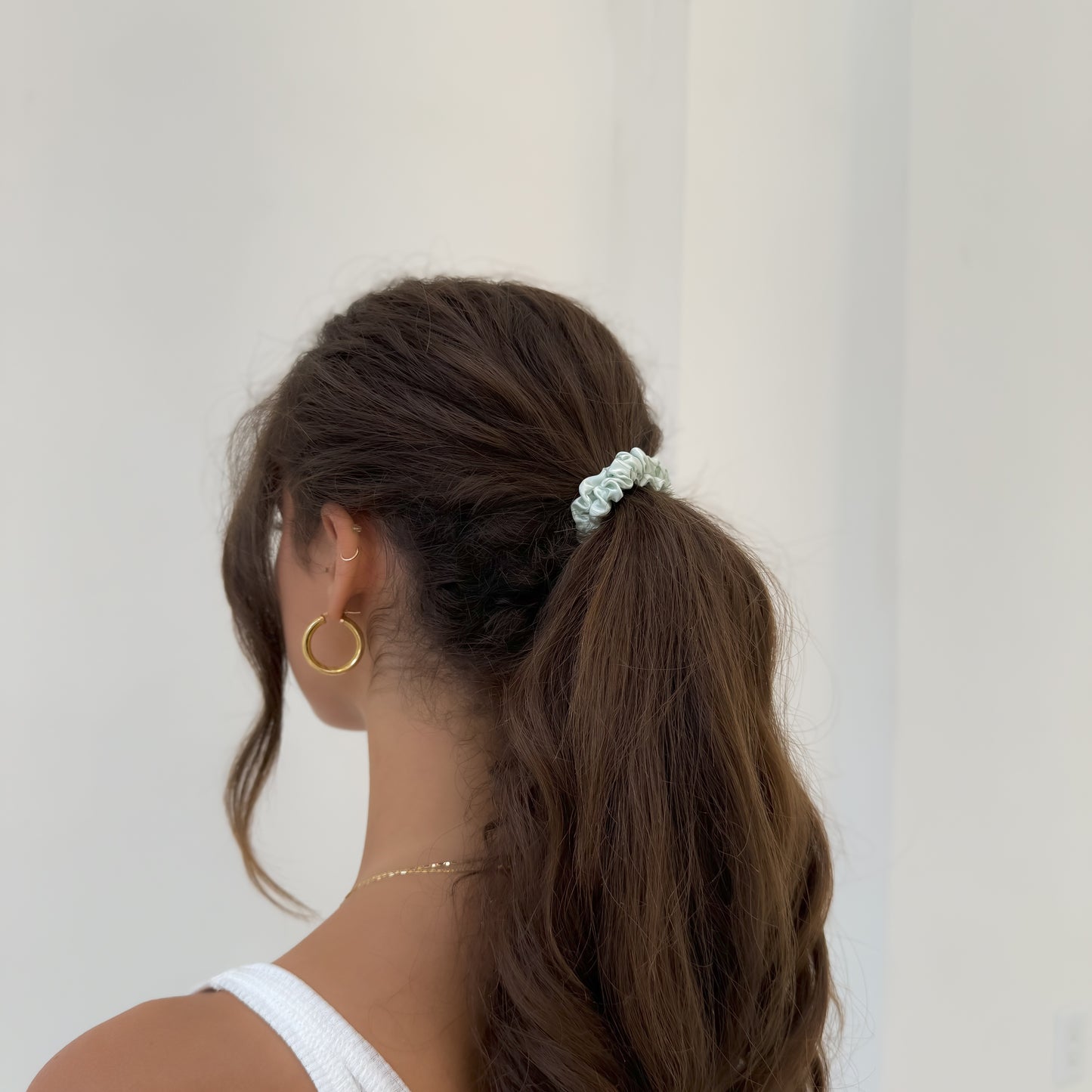Skinny Silk Scrunchies - Mint