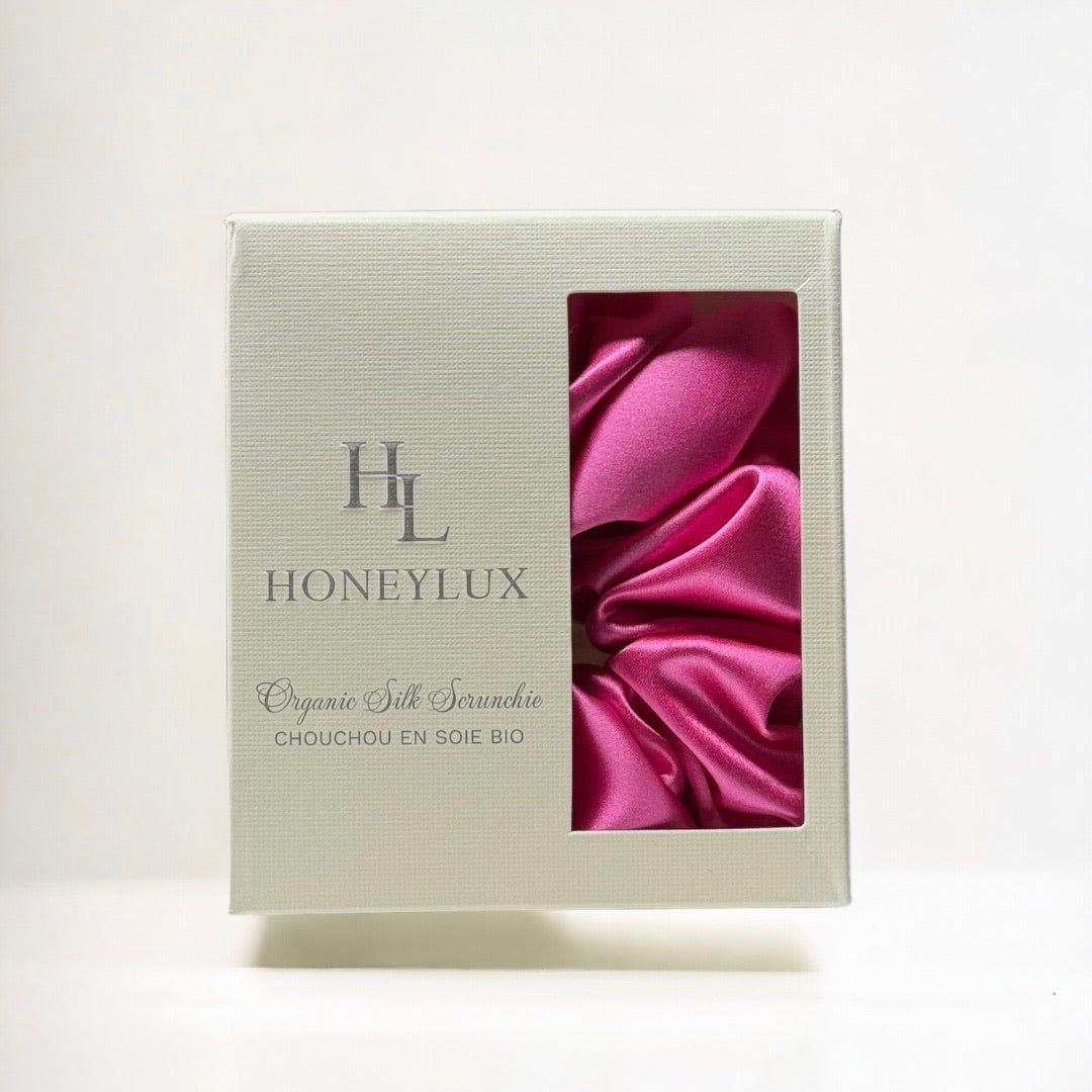Organic Premium Silk Scrunchie - Fuchsia