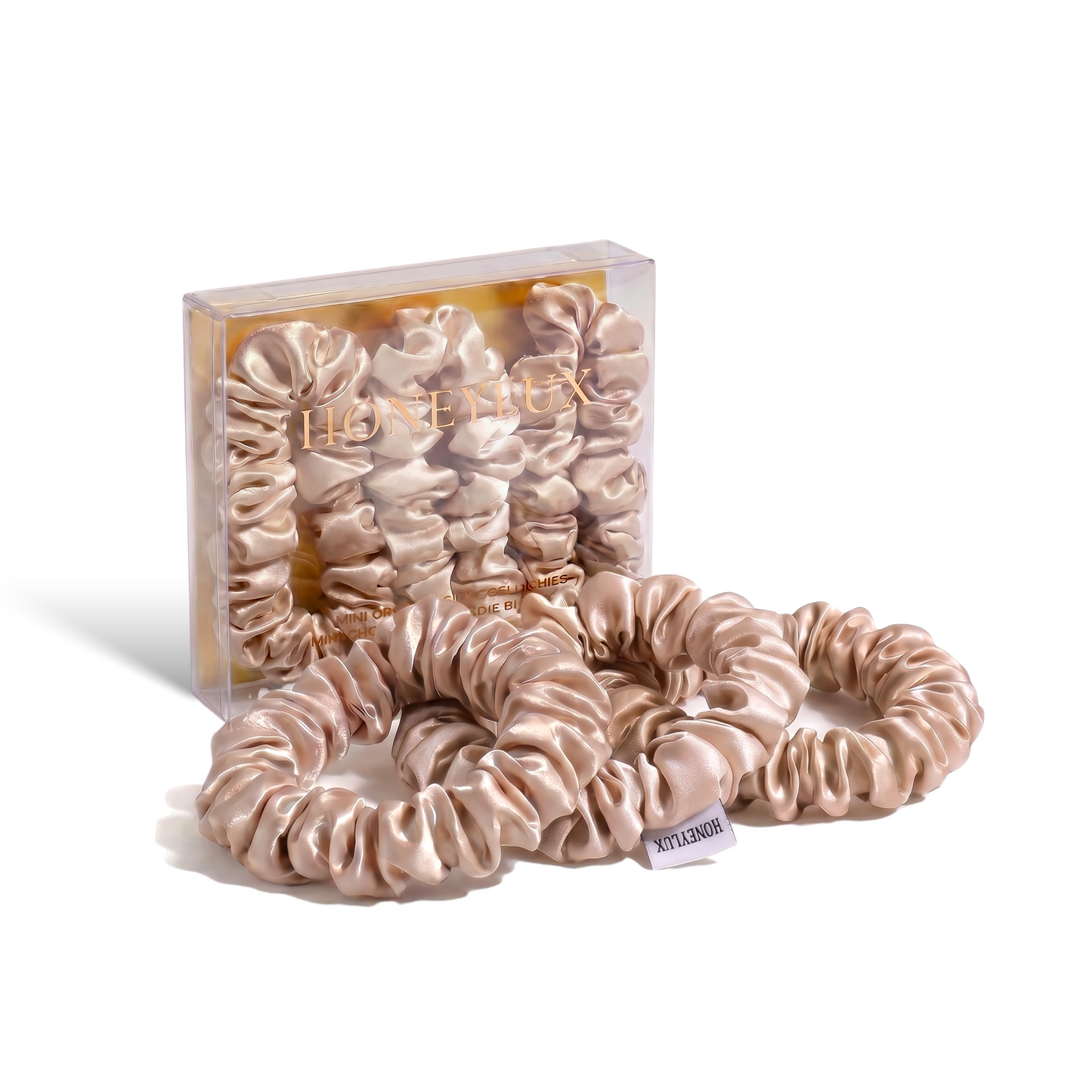 Mini Silk Scrunchie Set - Champagne