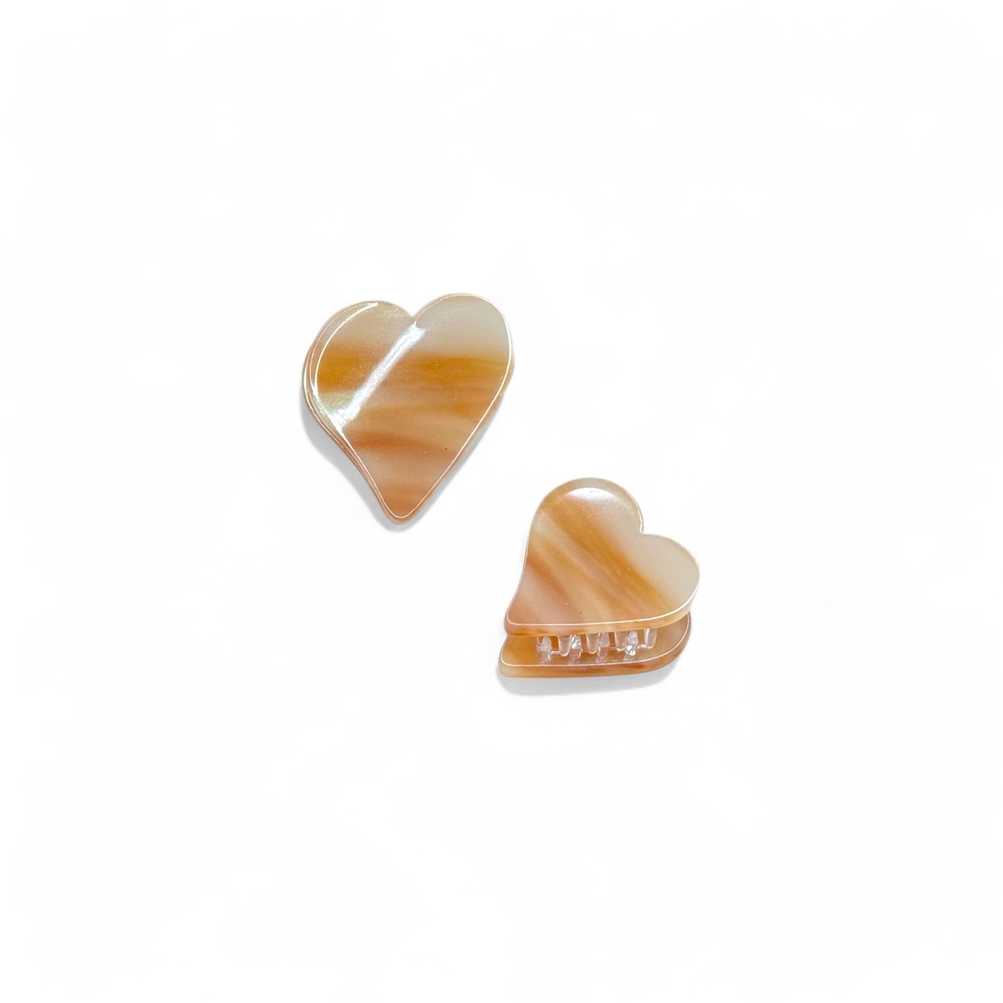 Ecofriendly Acetate 2 Pack Mini Heart Claws - Sand