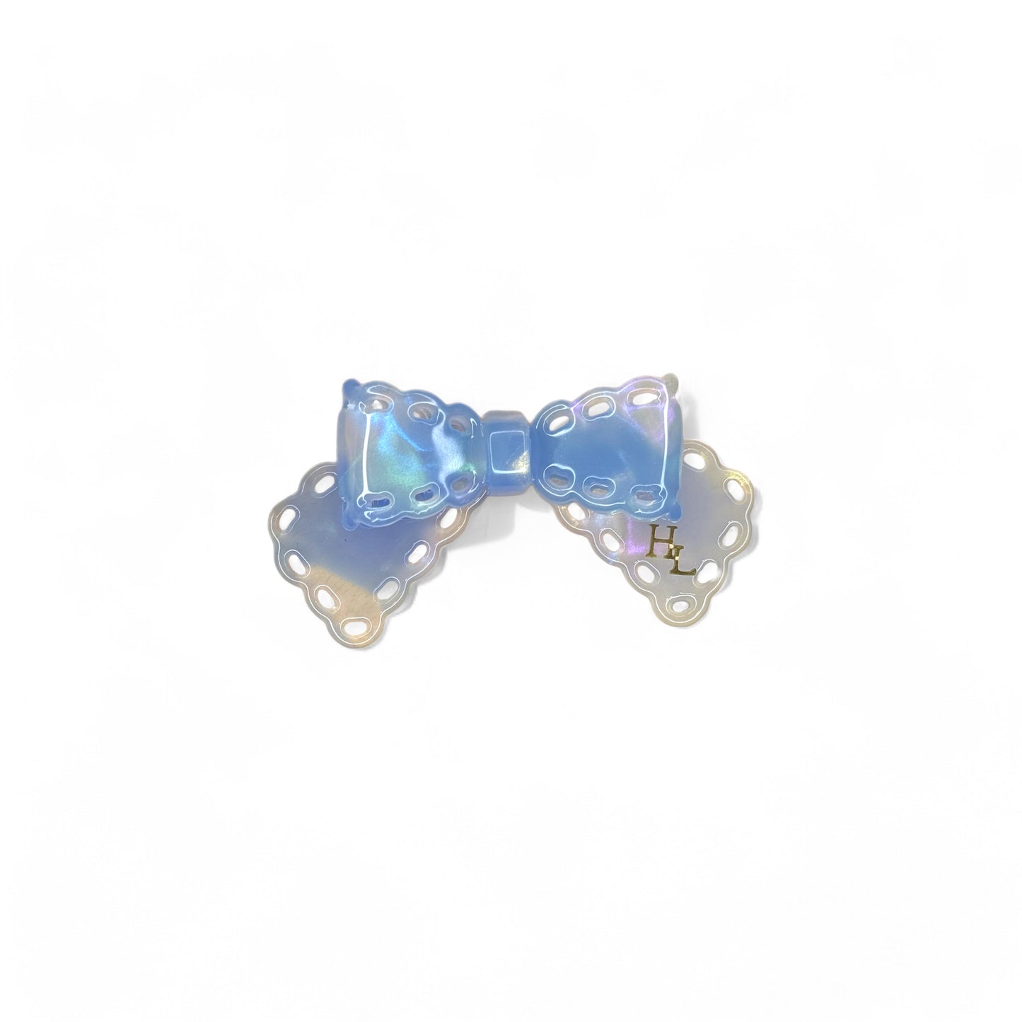 Acetate Bow Barrette - Angel
