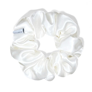 Organic Premium Silk Scrunchie - Cream White