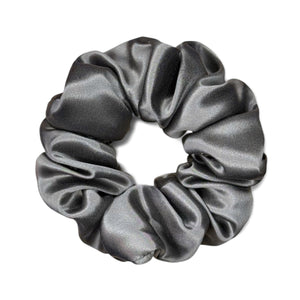 Organic Premium Silk Scrunchie - Dark Grey
