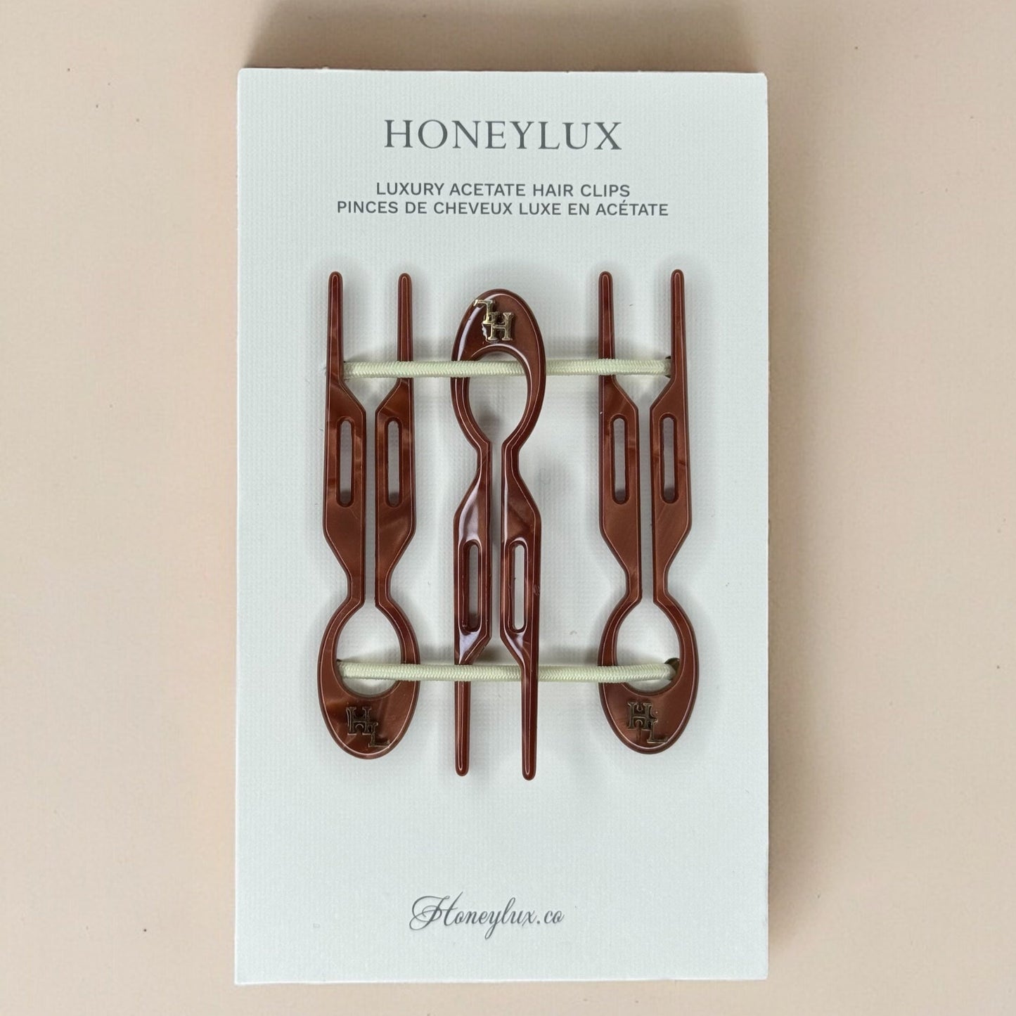Acetate Hair Pin Pack - Walnut