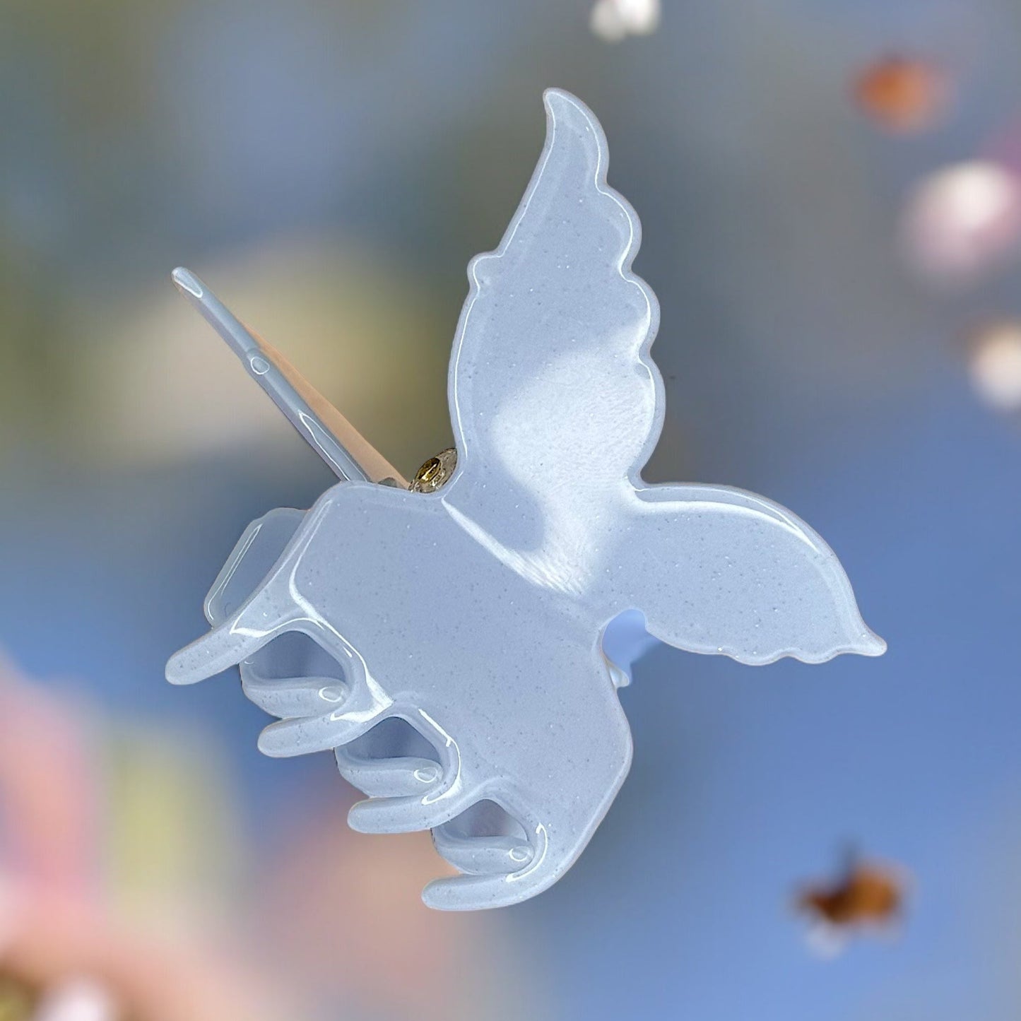 Ecofriendly Acetate Butterfly Claw - Arctic Blue