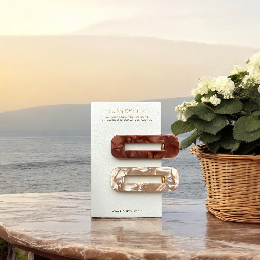 Duo Barrette Set - Mocha