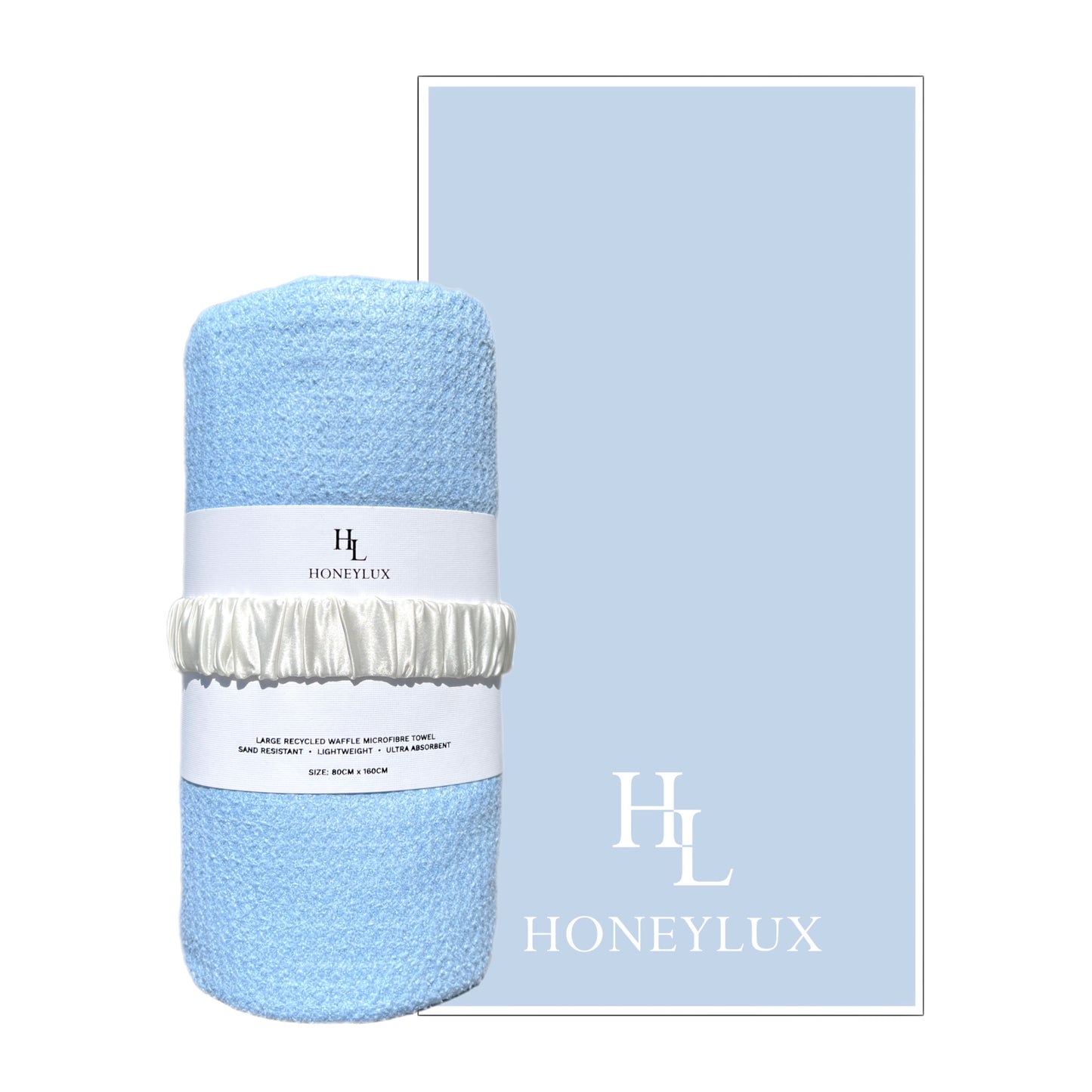 Large Waffle Towel - Light Blue