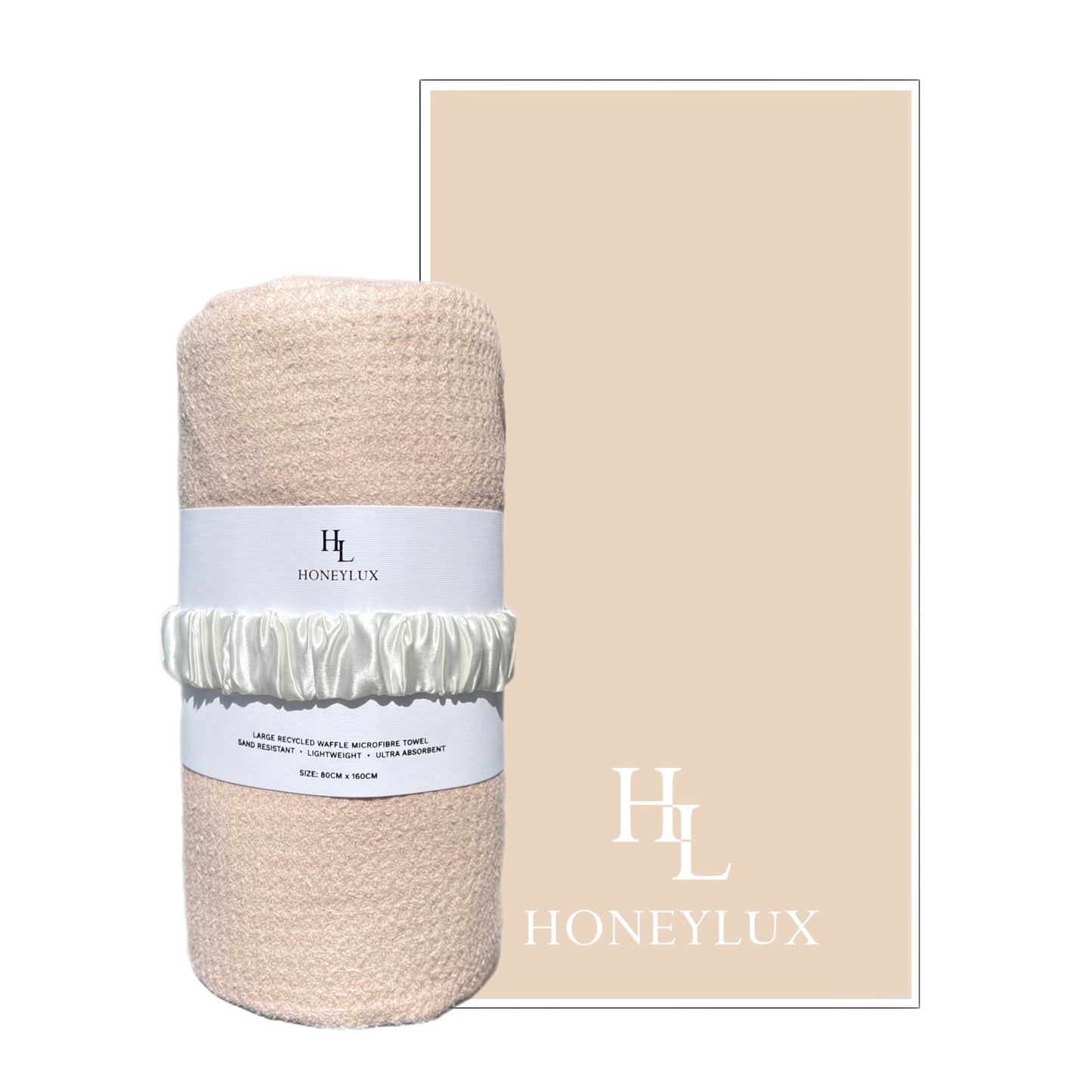 Large Waffle Towel - Nude