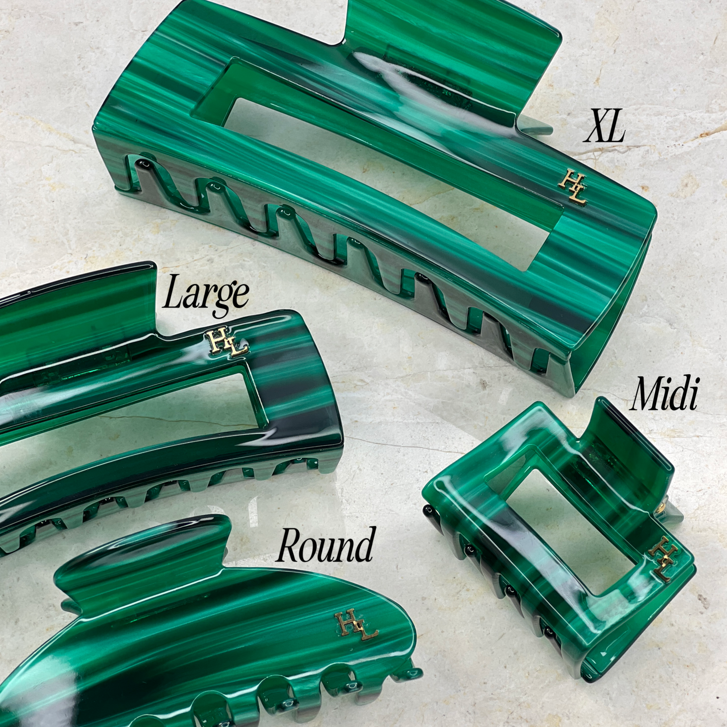 Ecofriendly Acetate XL Claw - Emerald