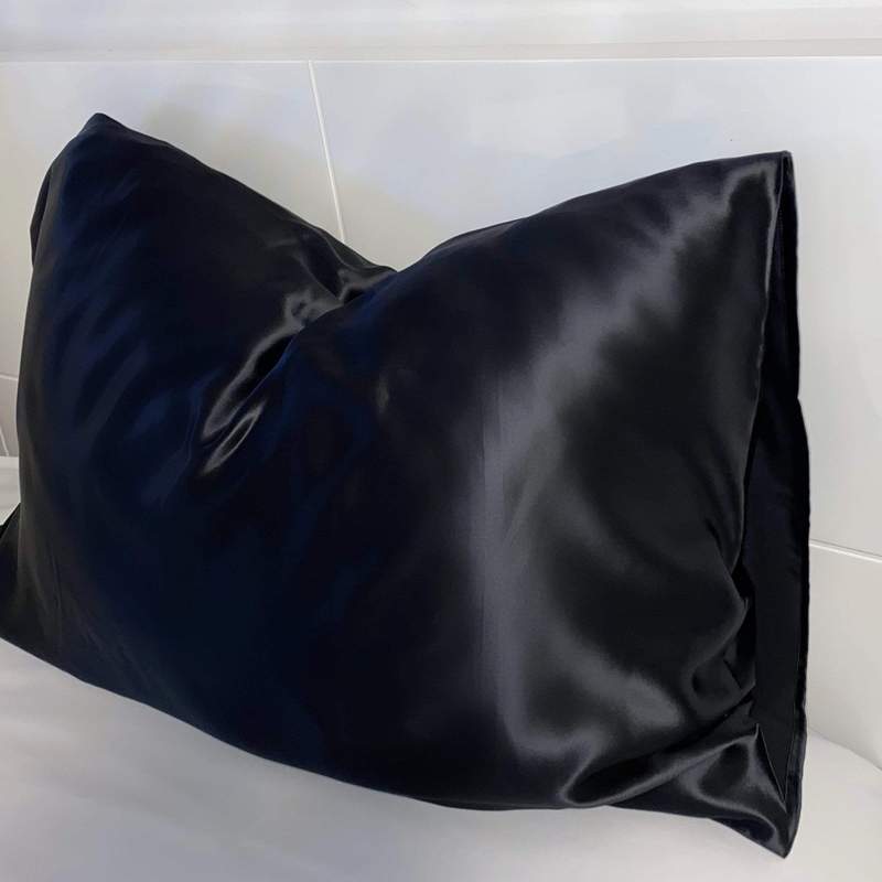 Queen Organic Silk Pillowcase - Black