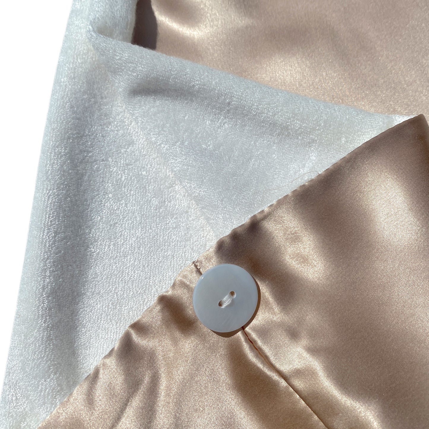 Reversilble Silk & Bamboo Towel Wrap - Champagne