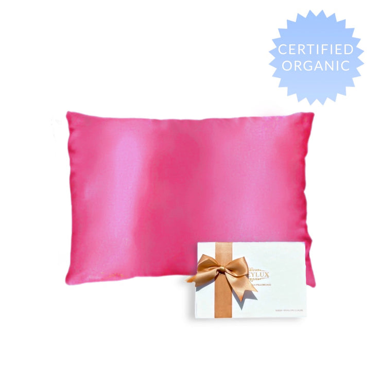 Queen Organic Silk Pillowcase - Fuchsia