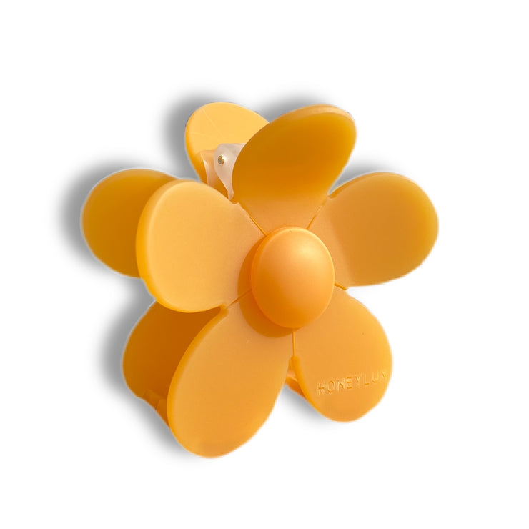 Ecofriendly Acetate Large Flower Clip - Tangerine Orange