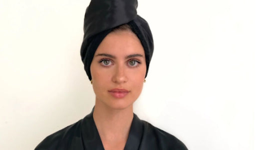 A reversible silk hair wrap available at HoneyLux.