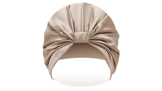 An organic silk hair turban by HoneyLux