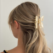 Acetate Bow Claw - Cream