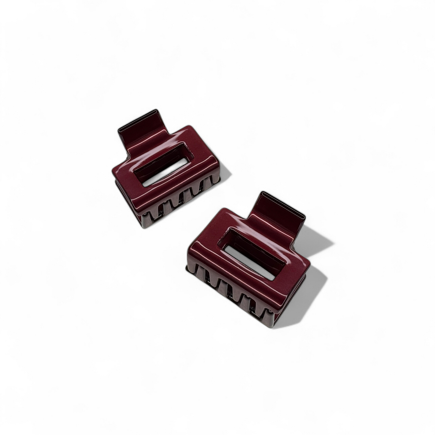 Ecofriendly Acetate 2 Pack Mini Square Claws - Black Cherry