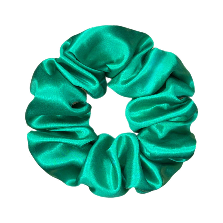 Organic Premium Silk Scrunchie - Emerald