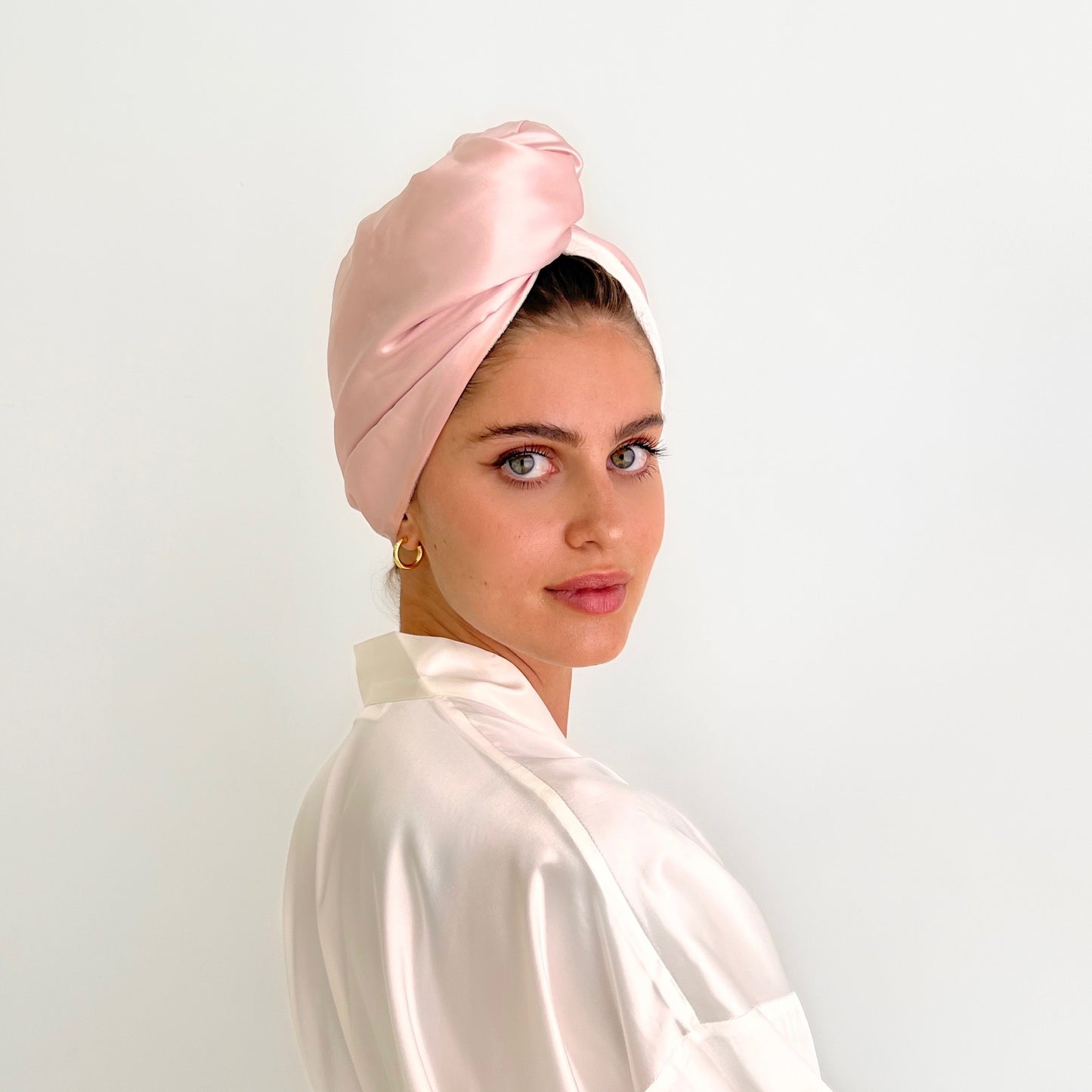 Reversible Silk Hair Wrap - Pink