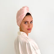 Reversible Silk Hair Wrap - Pink
