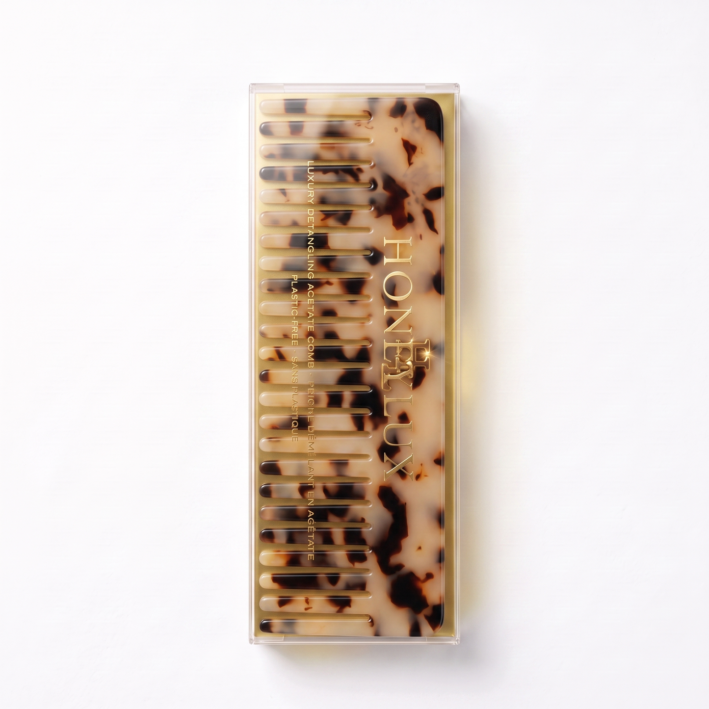 Acetate Detangling Comb - Tortoise Shell