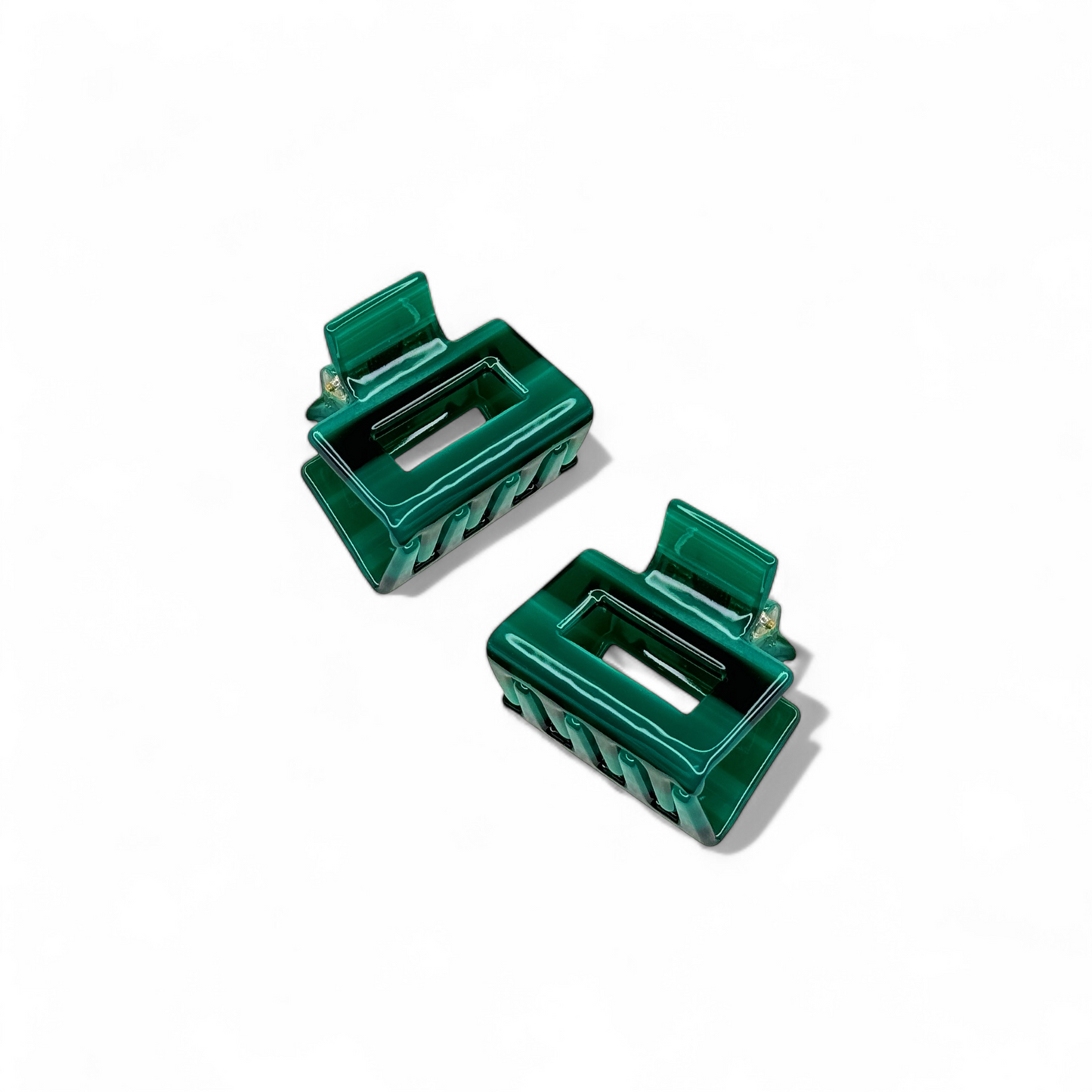 Ecofriendly Acetate 2 Pack Mini Square Claws - Emerald