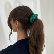 Organic Premium Silk Scrunchie - Emerald