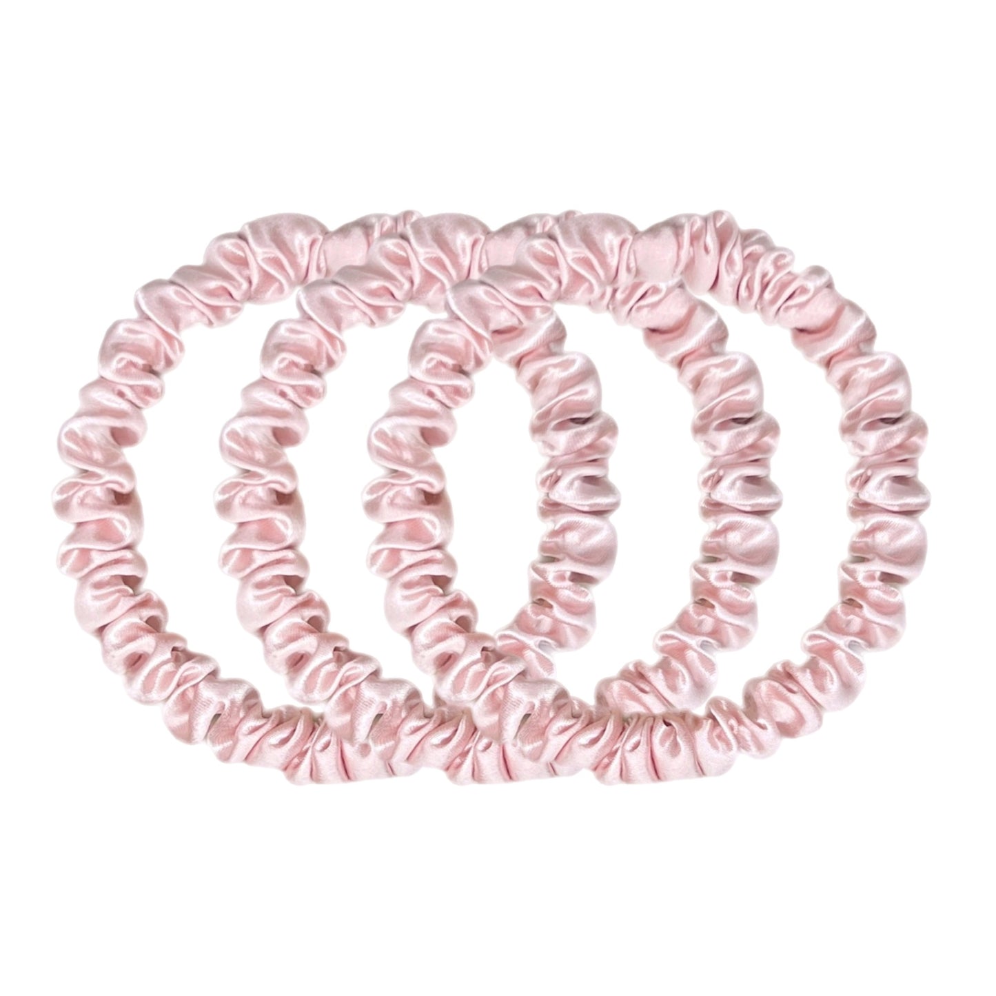 Skinny Silk Scrunchies - Pink