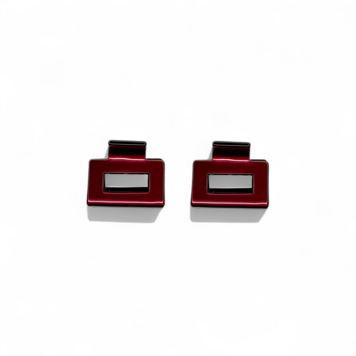 Ecofriendly Acetate 2 Pack Mini Square Claws - Black Cherry