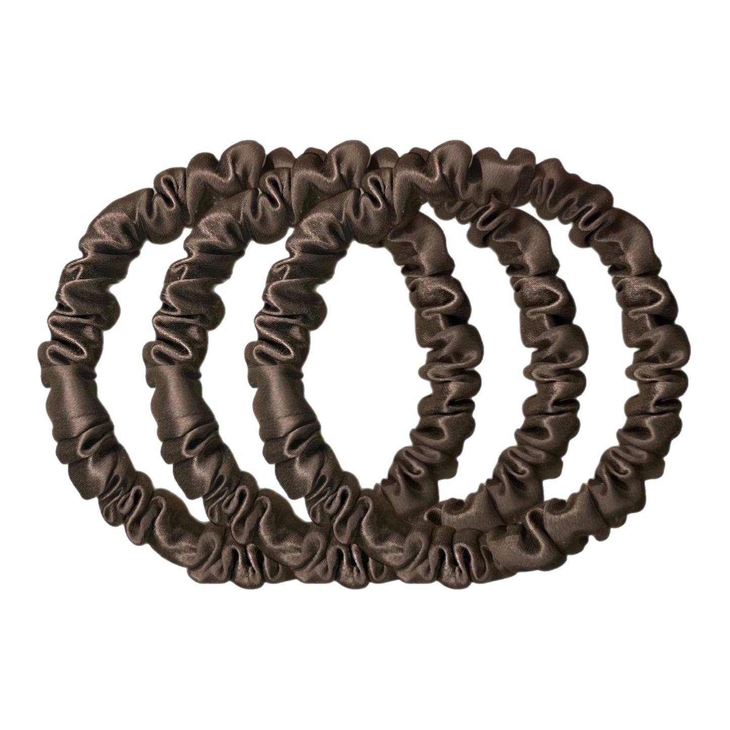 Skinny Silk Scrunchies - Chocolate