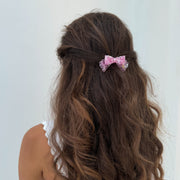 Acetate Bow Barrette - Blushing Rose