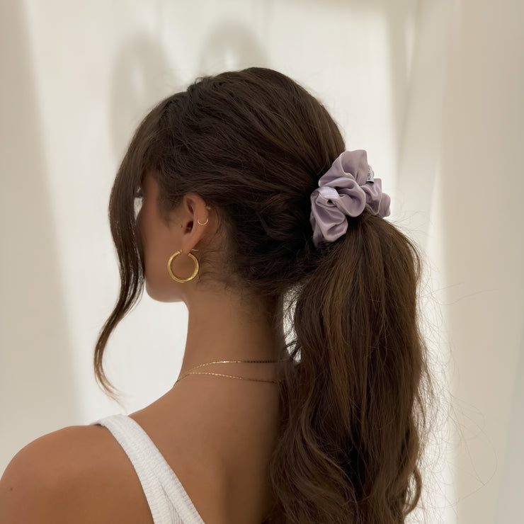 Organic Premium Silk Scrunchie - Lilac