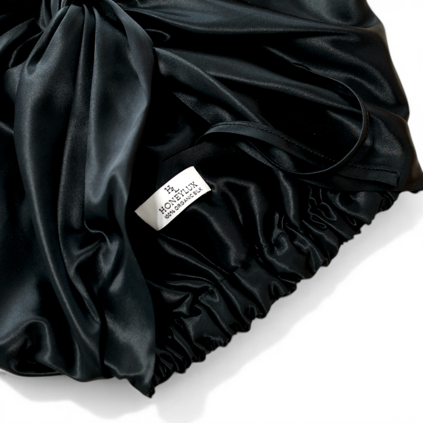 Organic Silk Hair Bonnet - Black