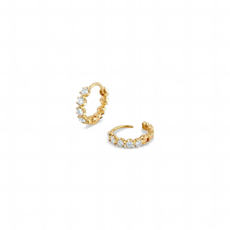 White Zirconia Mini Hoops