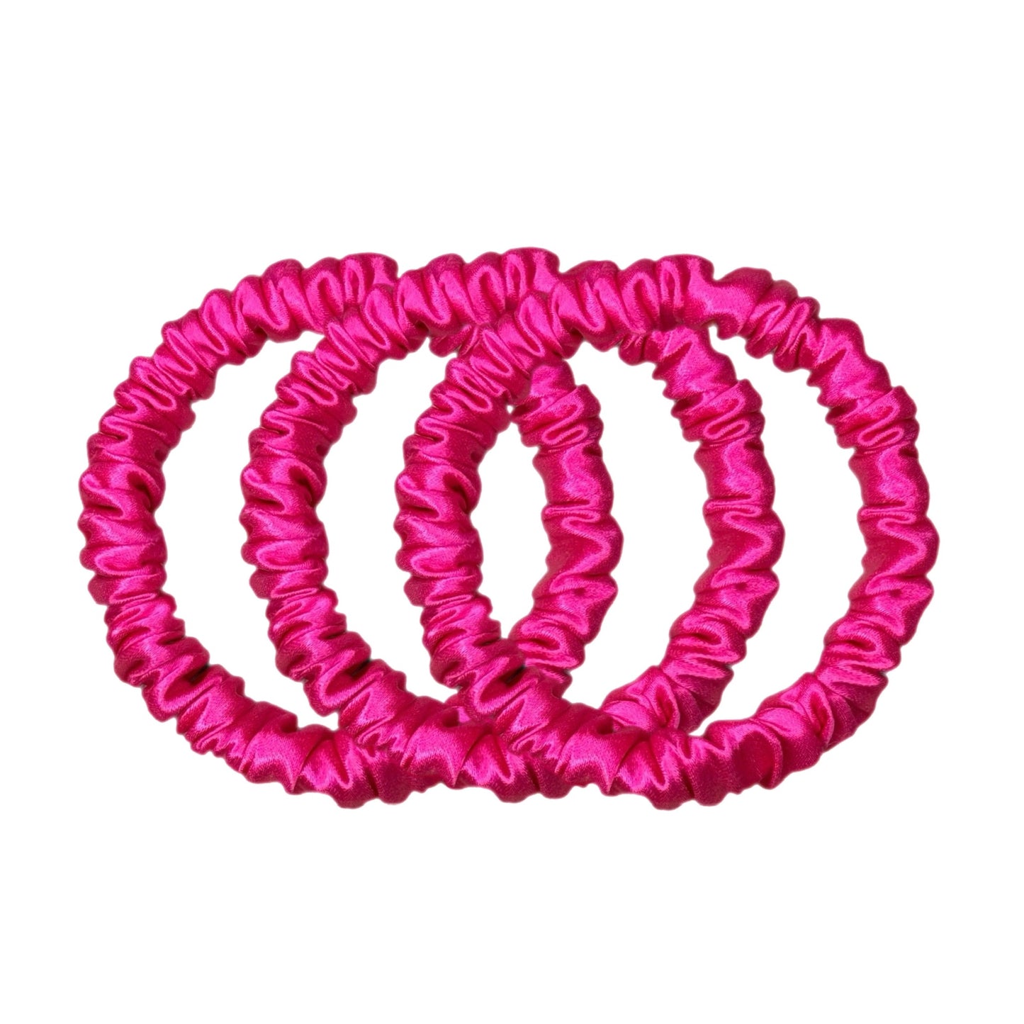 Skinny Silk Scrunchies - Fuchsia