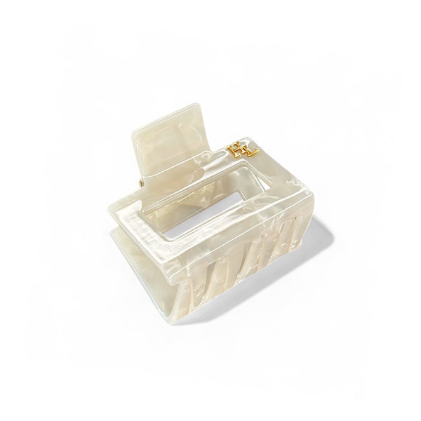 Ecofriendly Acetate Midi Clip - White