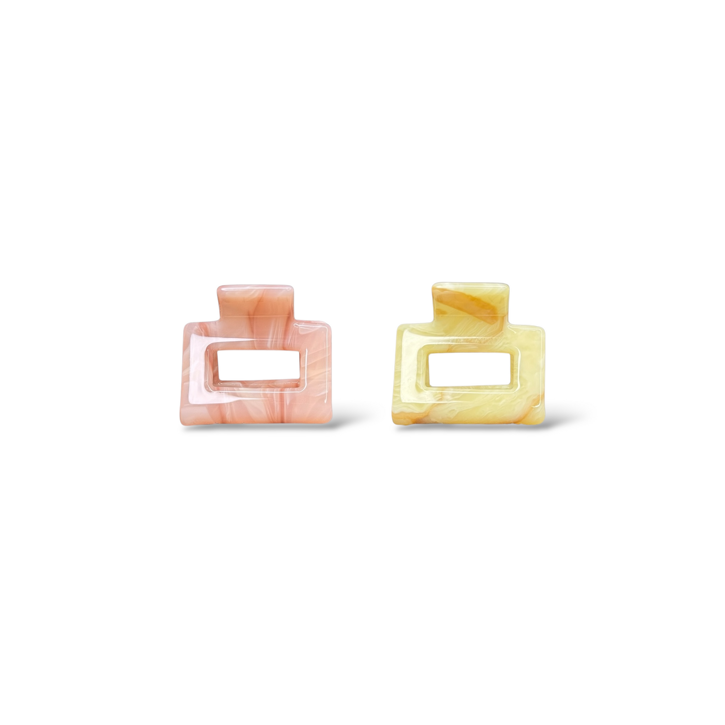 Ecofriendly Acetate Mini Square Claws - French Marble Set
