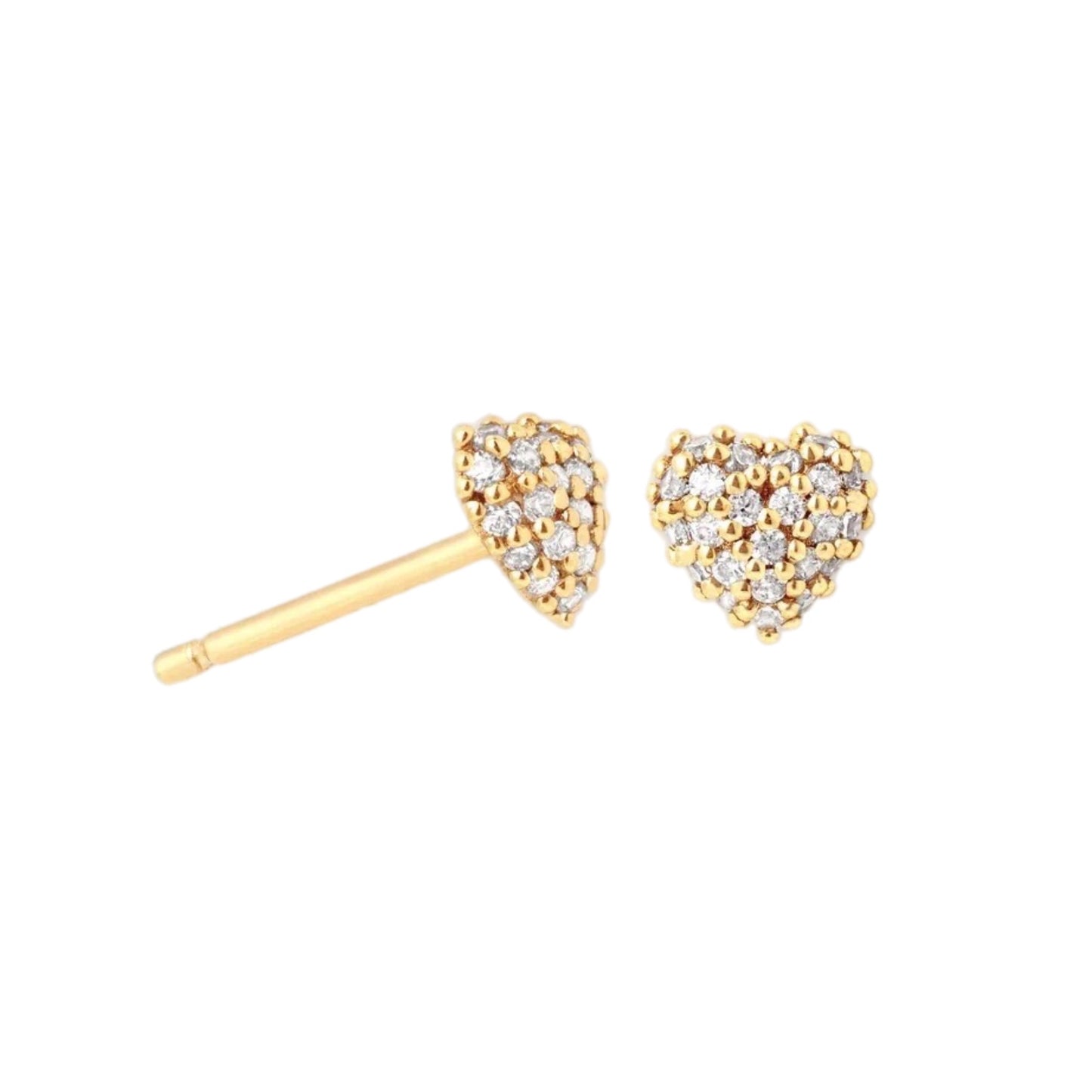 Rounded Gold Heart Stud