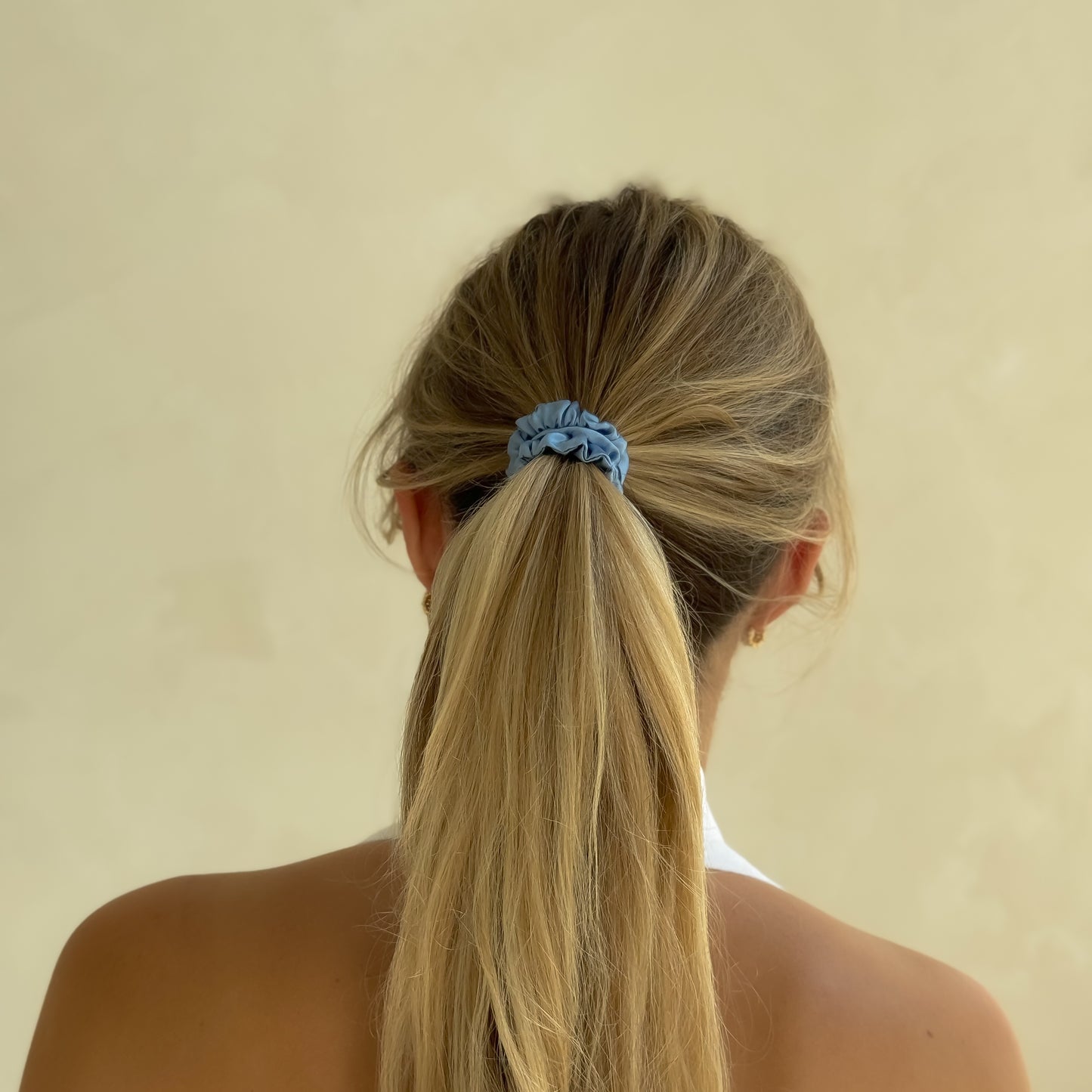 Skinny Silk Scrunchies - Light Blue