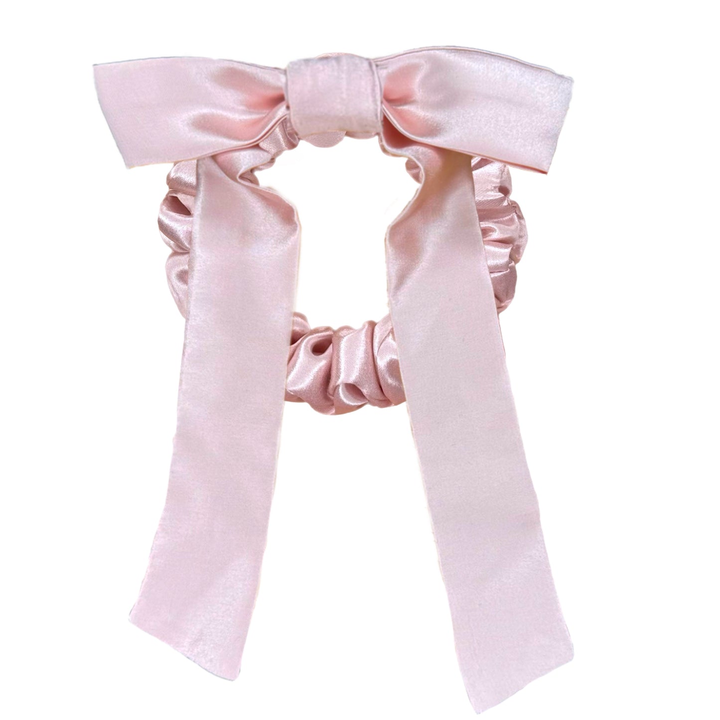 Mulberry Silk Mini Bow Scrunchie - Pink