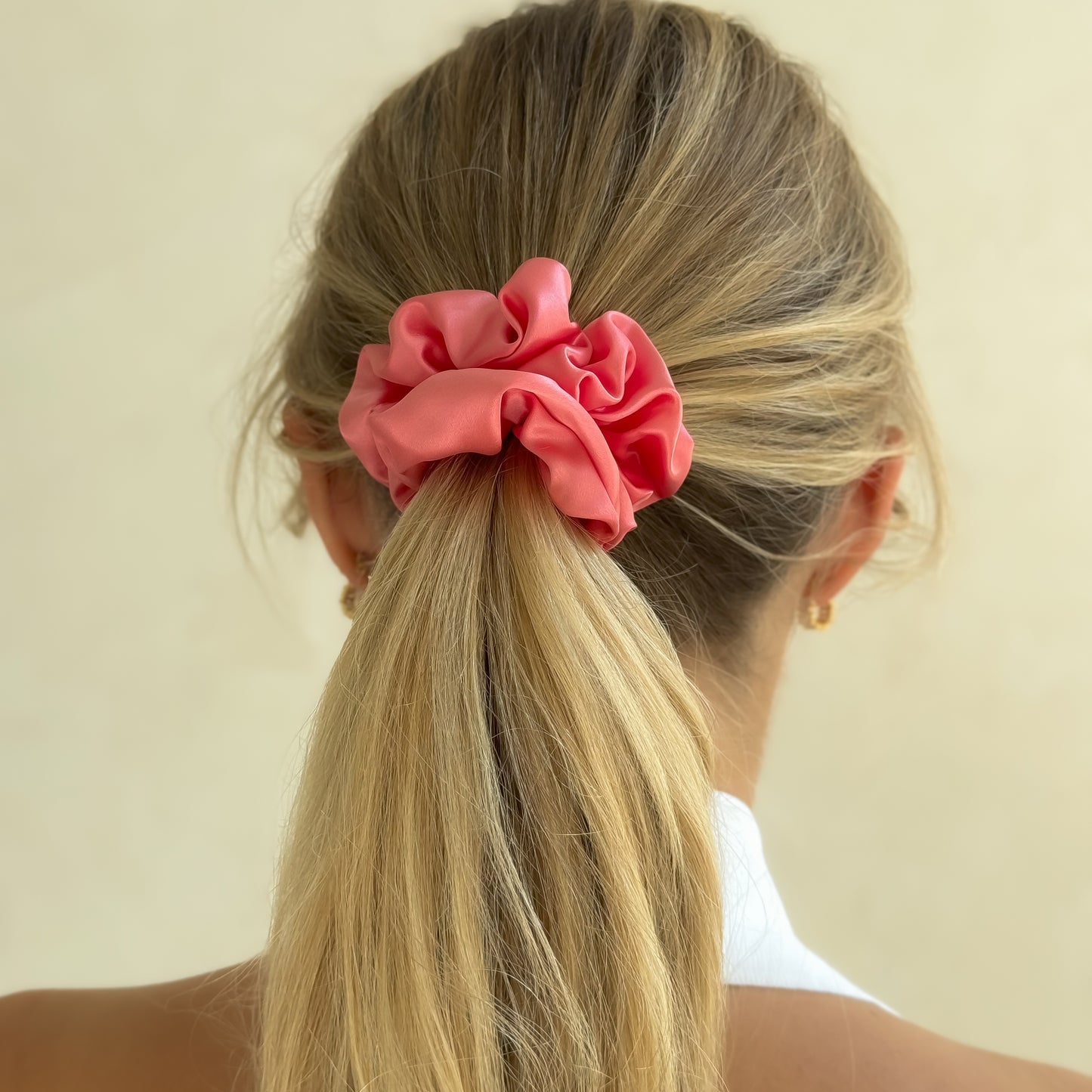 Organic Premium Silk Scrunchie - Watermelon