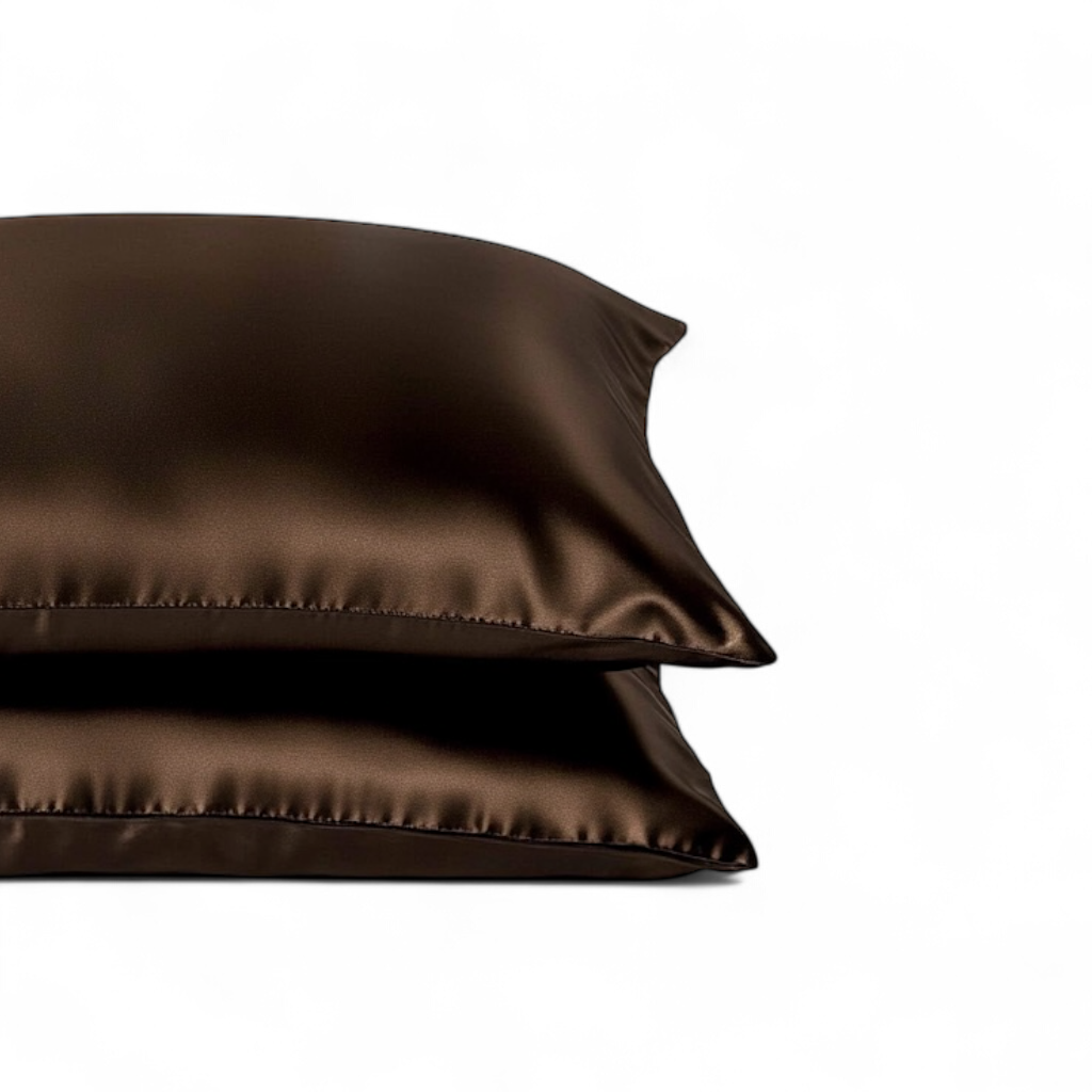 Queen Organic Silk Pillowcase - Chocolate