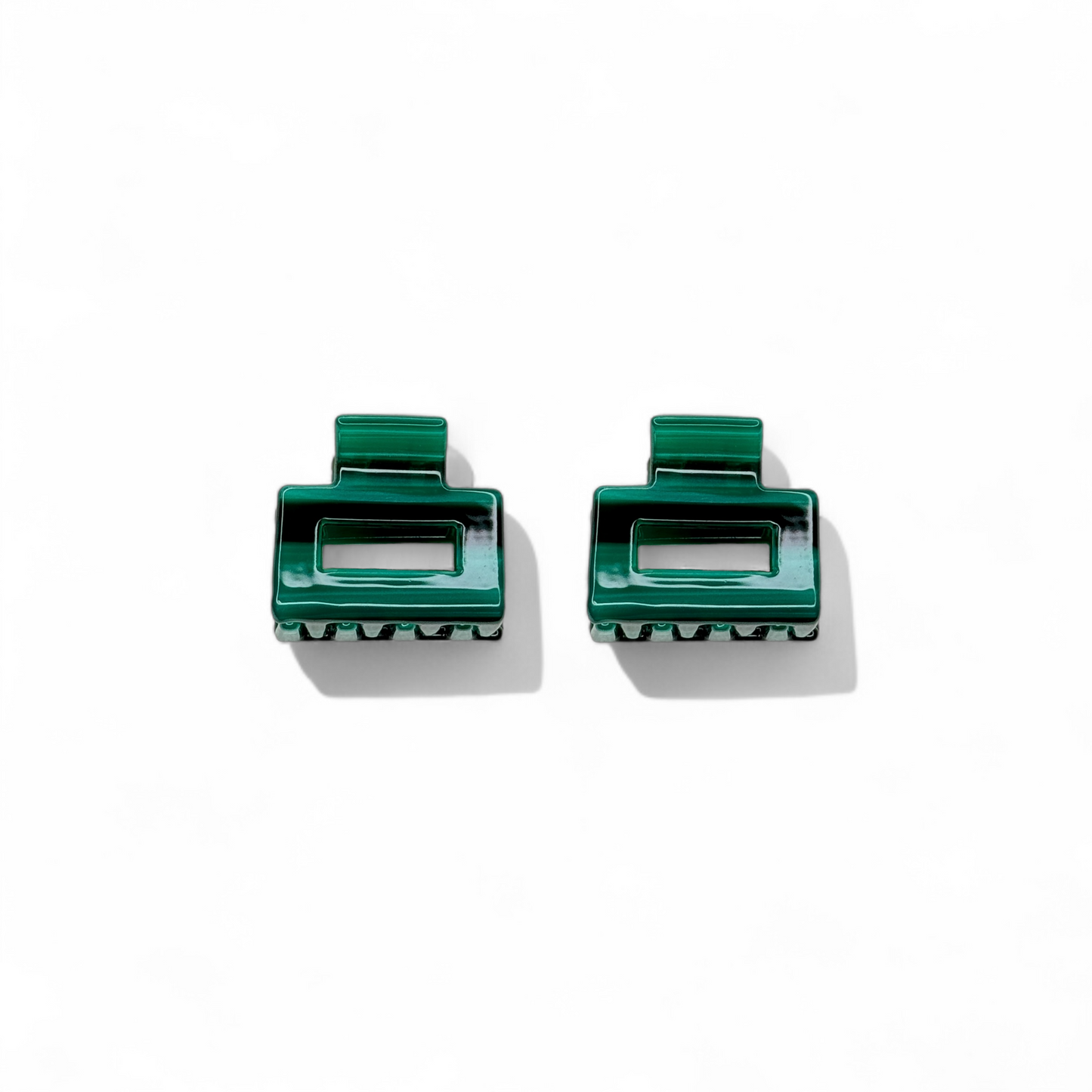 Ecofriendly Acetate 2 Pack Mini Square Claws - Emerald